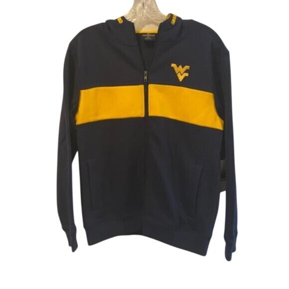 West Virginia Mountaineers Youth Zippered Hoodie size M New - Picture 1 of 6